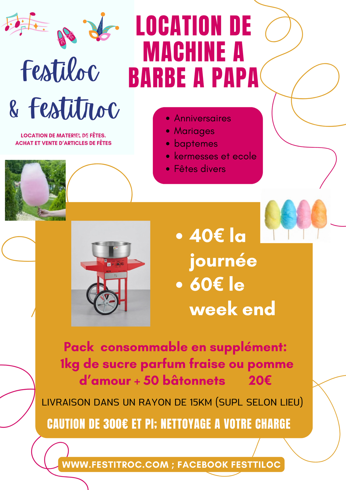 Location de machine à barbe à papa