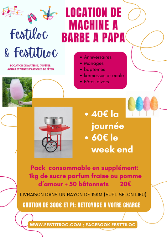 Location de machine à barbe à papa